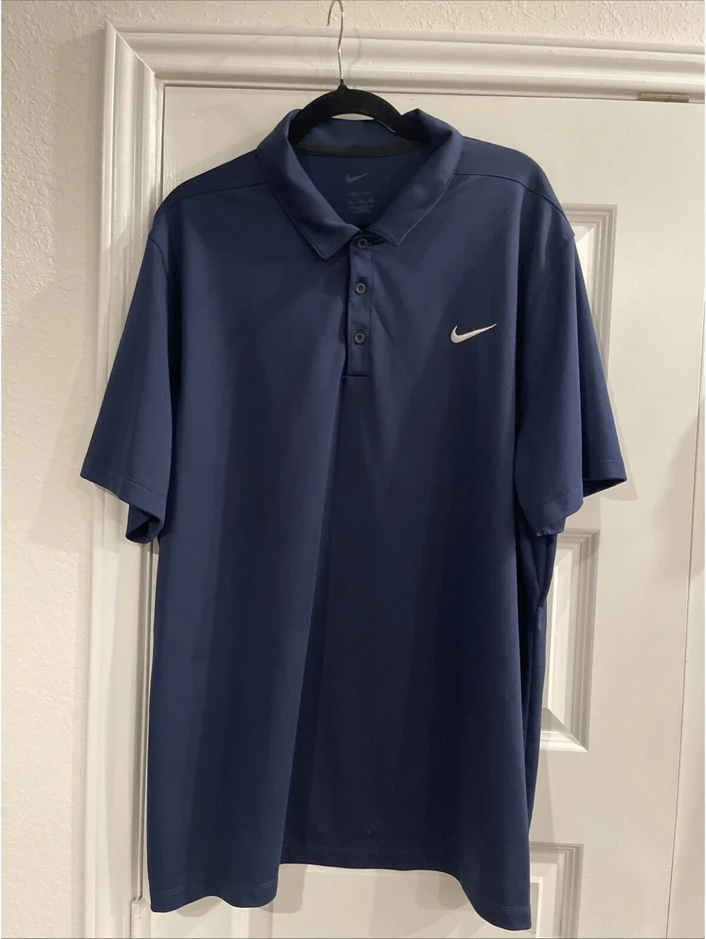 Nike Dri For Men’s Performance Polo Navy With White Swish Size XXL